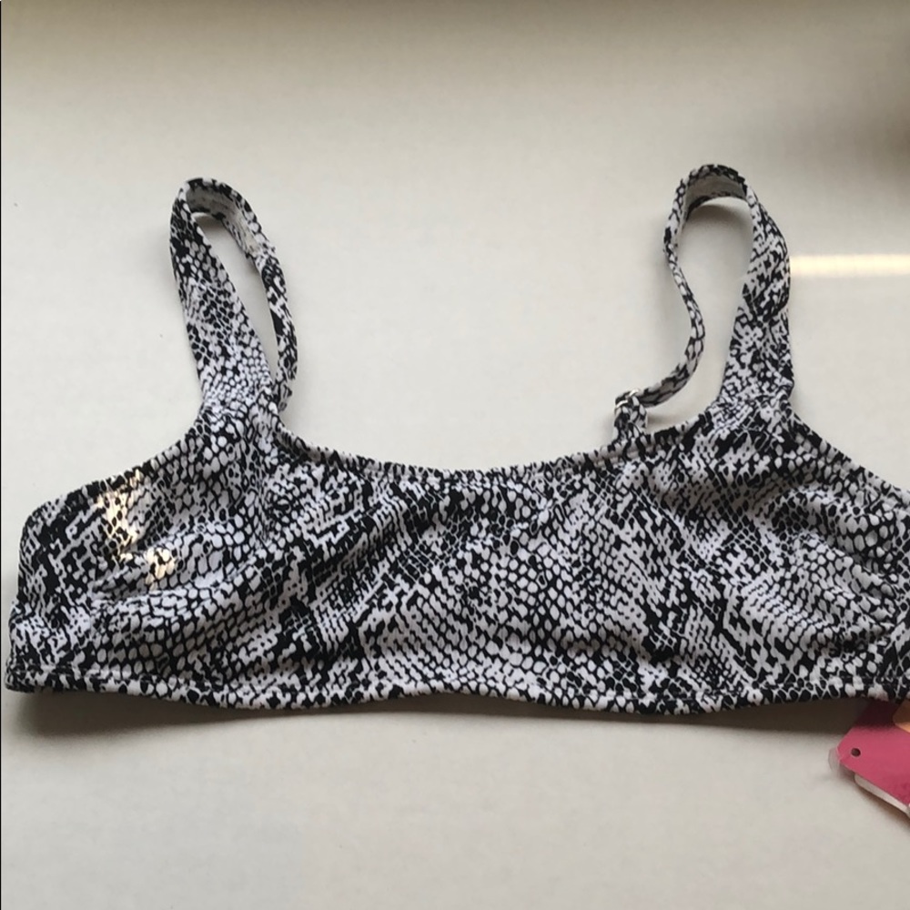 Snake print swim top